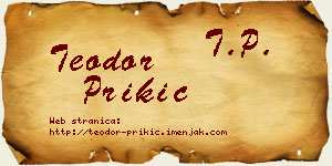 Teodor Prikić vizit kartica